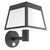 Eglo LED Solar-Wandleuchte Altilia 7,5W warmweiss 3000K Bewegungsmelder IP44 Schwarz mit Sensor 20x15,5cm 901073