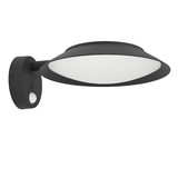 Eglo LED Solar-Wandleuchte Cerrisi 7W warmweiss 3000K Bewegungsmelder IP44 Schwarz mit Sensor 25x10,5cm 901079