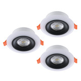 Eglo LED Einbauspot Calonge RGB 3-flammig dimmbar 3x 3,8W CCT warm-/tageslichtweiss 2700-6500K IP44 Schwarz Weiss Ø10cm 901118