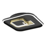 Eglo LED Deckenleuchte Tiriolo 25,4W neutralweiss 4000K Schwarz Gold Stahl 38x38cm 901245