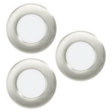 Eglo LED Einbauleuchte Fueva 6-Z Smart 3-flammig dimmbar 3x 2,8W RGB CCT warm-/tageslichtweiss 2700-6500K Zigbee IP44 Nickel-matt Ø9cm 901434