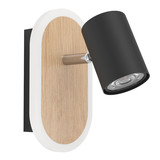 Eglo LED Wandleuchte Rimbocchi 7W warmweiss 3000K Schwarz Braun Satiniert Stahl 18x15cm 901631