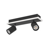 Eglo LED Deckenstrahler Rimbocchi 1 12W warmweiss 3000K Schwarz Satiniert Stahl 34x14cm 901635