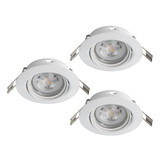 Eglo LED Einbauspot Favazzina 3-flammig GU10 3x 4W warmweiss 2700K Weiss Stahl Ø9cm 901756