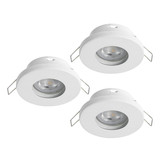 Eglo LED Einbauspot Favazzina 3-flammig GU10 3x 4W warmweiss 2700K IP44 Weiss Klar Stahl Glas Ø8,5cm 901759