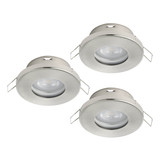 Eglo LED Einbauspot Favazzina 3-flammig GU10 3x 4W warmweiss 2700K IP44 Nickel-matt Klar Stahl Glas Ø8,5cm 901761