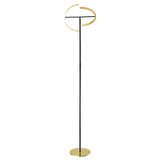 Eglo LED Stehleuchte Castelpoto 2-flammig dimmbar 2x 8,8W warmweiss 3000K Messing-gebürstet Schwarz Stahl 180cm 901973