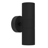 Eglo Außen-Wandleuchte Tomelloso 2-flammig GU10 IP44 Schwarz Klar Aluminium Glas 20x6cm 902038