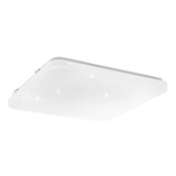 Eglo LED Deckenleuchte Frania-IP 18W CCT warm-/neutral-/tageslichtweiss 3000/4000/6000K IP44 Weiss Stahl Kristalleffekt 33x33cm 902078