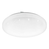 Eglo LED Deckenleuchte Frania-Z Smart dimmbar 12W RGB CCT warm-/tageslichtweiss 2700-6500K Zigbee Weiss Stahl Kristalleffekt Ø31cm 902196