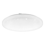 Eglo LED Deckenleuchte Frania-Z Smart dimmbar 20W RGB CCT warm-/tageslichtweiss 2700-6500K Zigbee Weiss Stahl Kristalleffekt Ø43cm 902197