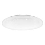 Eglo LED Deckenleuchte Frania-Z Smart dimmbar 25W RGB CCT warm-/tageslichtweiss 2700-6500K Zigbee Weiss Stahl Kristalleffekt Ø50cm 902198