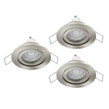 Eglo LED Einbauspot Barranco 3-flammig GU10 3x 4,5W warmweiss 3000K IP44 Nickel-matt Ø8cm 902239