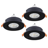 Eglo LED Einbauspot Barranco 3-flammig GU10 3x 4,5W warmweiss 3000K Schwarz Ø9cm 902244