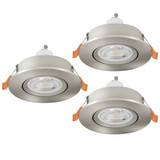 Eglo LED Einbauspot Barranco 3-flammig GU10 3x 4,5W neutralweiss 4000K Nickel-matt Ø9cm 902259