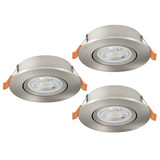 Eglo LED Einbauspot Barranco 3-flammig 3x 4,8W CCT warm-/neutral-/tageslichtweiss 2700/4000/6500K Nickel-matt Ø9cm 902268