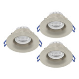 Eglo LED Einbauspot Salabate 3-flammig 3x 5W CCT warm-/neutral-/tageslichtweiss 2700/4000/6500K IP65 Nickel-matt Aluminium Ø9cm 902276