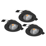 Eglo LED Einbauspot Saliceto 3-flammig dimmbar 3x 6,4W neutralweiss 4000K Schwarz Aluminium Ø9cm 902281