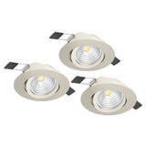 Eglo LED Einbauspot Saliceto 3-flammig dimmbar 3x 6,4W neutralweiss 4000K Nickel-matt Aluminium Ø9cm 902282