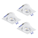 Eglo LED Einbauspot Saliceto 3-flammig dimmbar 3x 4,8W warmweiss 2700K Weiss Aluminium 9x9cm 902283