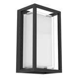 Eglo LED Außen-Wandleuchte Genovese 10W CCT warm-/neutral-/tageslichtweiss 3000/4500/6000K IP65 Schwarz-struktur Klar Aluminium 24x14cm 902417