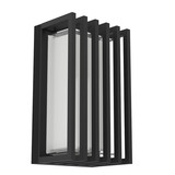 Eglo LED Außen-Wandleuchte Genovese 10W CCT warm-/neutral-/tageslichtweiss 3000/4500/6000K IP65 Schwarz-struktur Klar Aluminium mit Gitter 24x14cm 902418