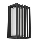 Eglo LED Außen-Wandleuchte Genovese 10W CCT warm-/neutral-/tageslichtweiss 3000/4500/6000K Bewegungsmelder IP65 Schwarz-struktur Klar Aluminium mit Gitter 24x14cm 902421
