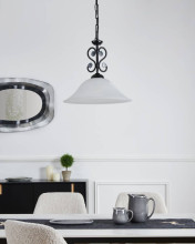 Eglo 91002 MURCIA E27 Hängeleuchte Ø380mm Schwarz Weiss