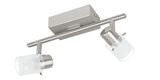 Eglo 93702 Orvieto 1 LED Spot 2x3.3W Stahl nickel-matt weiss klar