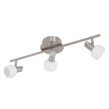 Eglo 94255 Sesto 2 LED Spot 3x3.3W Stahl nickel-matt chrom weiss lackiert