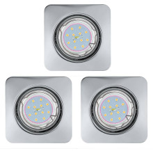 Eglo 94267 Peneto LED Einbauleuchte 3x5W Stahl chrom