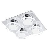Eglo 94486 Cisterno LED Wandleuchte / Deckenleuchte 4x4.5W Edelstahl chrom klar satiniert