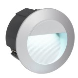 Eglo 95233 ZIMBA-LED LED Außenwand-Einbauleuchte 2,5W Ø125mm Silber Neutralweiss IP65