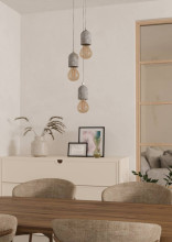 Eglo 95523 SILVARES E27 3-fach Hängeleuchte Ø250mm Grau