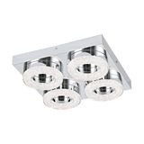 Eglo 95664 Fradelo LED Deckenleuchte rund 4x4W Stahl Chrom