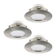 Eglo 95823 Pineda LED Einbauleuchte 3x6W Ø7,8cm Nickel IP44
