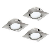Eglo 95846 Pineda LED Einbauleuchte 3x6W schwenkbar 8,4x8,4cm Nickel