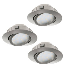 Eglo 95859 Pineda LED Einbauleuchte 3x6W schwenkbar Ø8,4cm Nickel