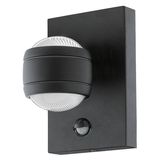 Eglo 96021 SESIMBA 1 LED Außen-Wandleuchte 2x3,7W Sensor Schwarz Warmweiss IP44
