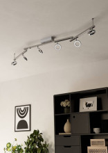 Eglo 96183 CARDILLIO 1 LED 36-fach Spotleuchte 6x3,2W, 3x3,3W 1585x85mm Alu Chrom Satiniert warmweiss