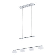 Eglo 96528 ALEANDRO 1 LED 4-fach Hängeleuchte 4x4,5W 800x120mm Chrom Weiss höhenverstellbar warmweiss dimmbar