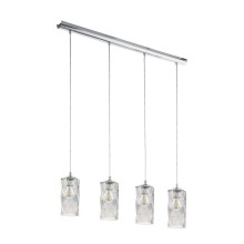 Eglo 96929 Estevau Hängeleuchte 4XE27 chrom schwarz transparent