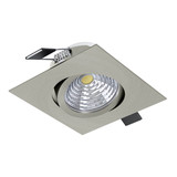 Eglo LED Einbauspot Saliceto dimmbar 4,8W warmweiss 2700K Nickel-matt Aluminium 9x9cm 98304