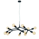 Eglo Pendelleuchte Bocadella 12-flammig E27 Schwarz Stahl Ø92cm 98347