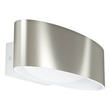 Eglo LED Wandleuchte Maccacari 10W warmweiss 3000K Weiss Nickel-matt Transparent Aluminium Stahl 27x7,5cm 98543