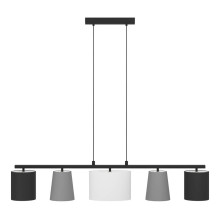 Eglo 98588 ALMEIDA 1 E14 5-fach Hängeleuchte 1200x255mm Schwarz Grau Weiss