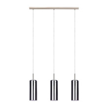 Eglo 98695 SELVINO E27 3-fach Hängeleuchte 710x100mm Schwarz-Transparent