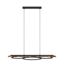 Eglo 99624 BOYAL LED 2-fach Hängeleuchte 2x12,5W, 1x15,5W 1010x400mm Schwarz Braun Weiss warmweiss dimmbar
