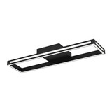 Eglo LED Deckenleuchte Salvilanas-Z Smart dimmbar 32W CCT warm-/tageslichtweiss 2700-6500K Zigbee Schwarz Aluminium Stahl 77x20cm 99679