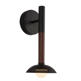 Elstead Arden LED Wandleuchte dimmbar warmweiss 6W Mattschwarz-Walnuss Alu Stahl Opalglas 36cm